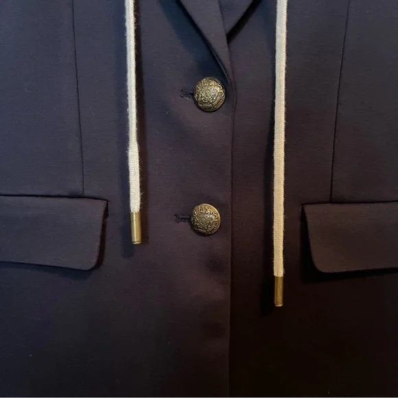 EVEREVE Navy White Removable Dickey 2 Button Dawson Blazer Sz XS Like New Preppy - Picture 7 of 15